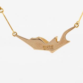 Björn Weckström, necklace 14K gold and platinum, for Lapponia Finland 1988.