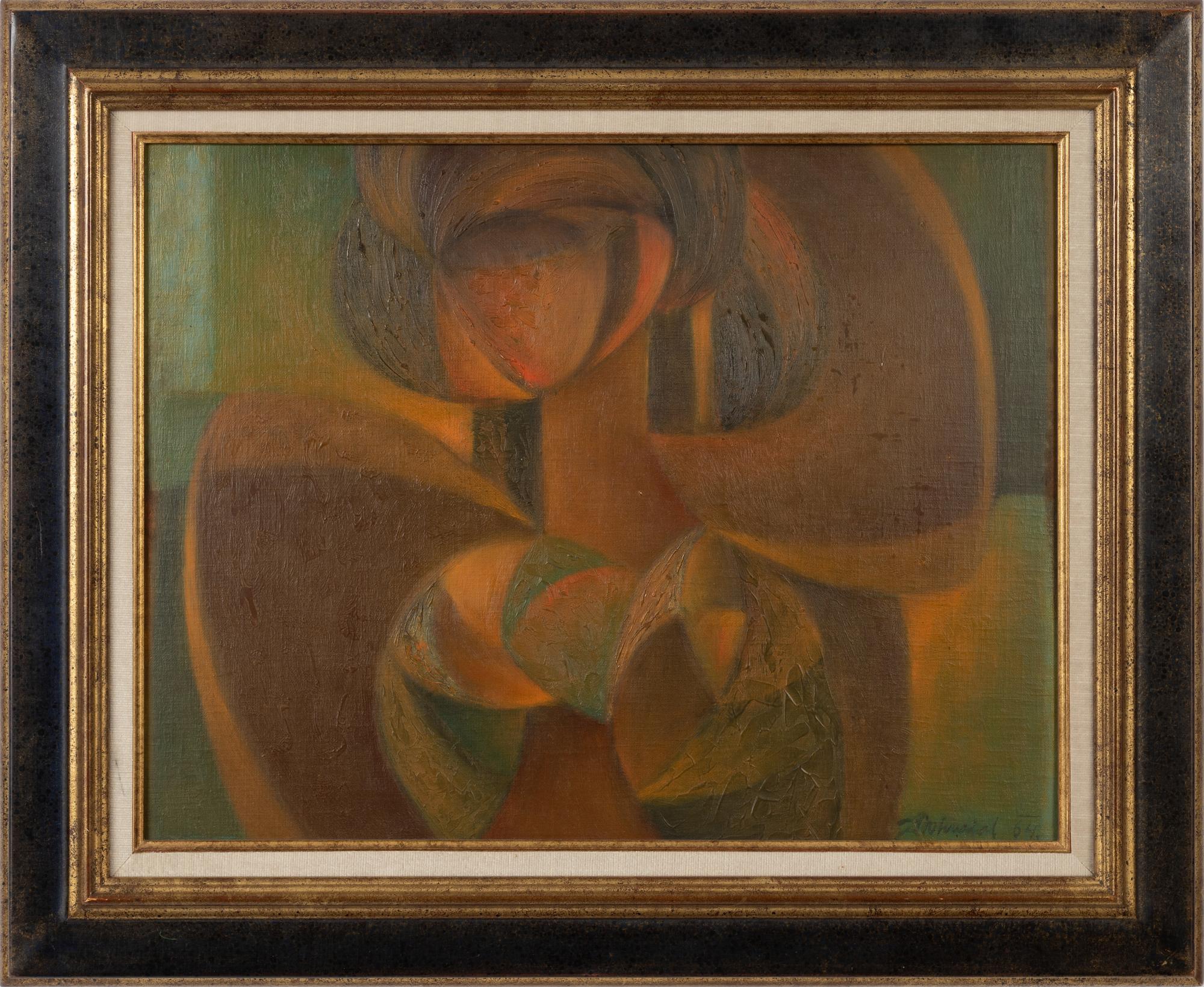 Josef Vohrabal, oil on canvas/paper-panel, signed and dated -64.