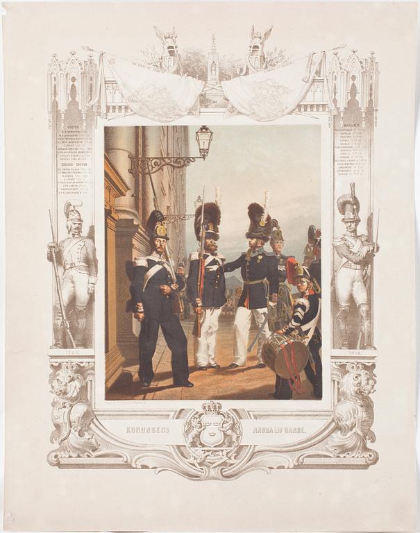 10st, färglitografier, utförda av Nordmann, 1864, utgivna av A.J. Salmson, Stockholm.