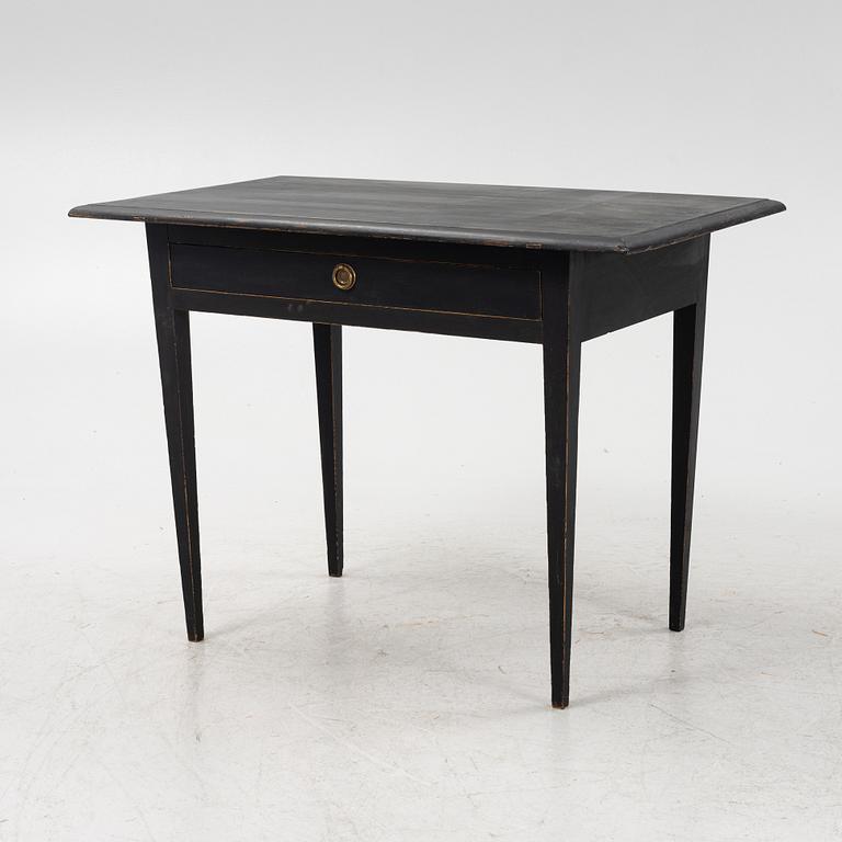A painted table with a drawer, 19th/20th Century.