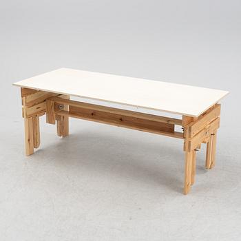 Enzo Mari, after, a wooden drawing table, made by, master carpenter in Sweden 2019.