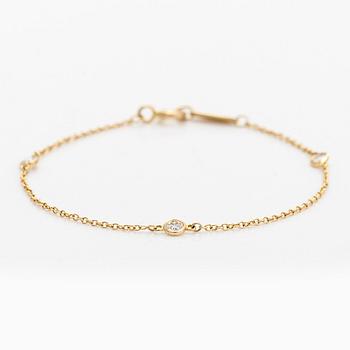 Tiffany & Co, Elsa Peretti, rannekoru, "Diamonds by the Yard", 18K kultaa ja briljanttihiottuja timantteja.