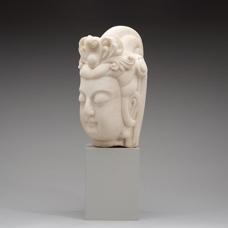 BODHISATTVA, marmor, Tang-stil, 1800-tal.