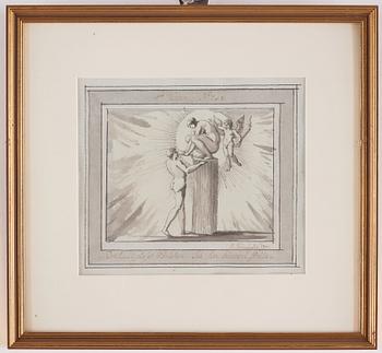 Carl August Ehrensvärd, "Goda gosse, glaset töm". Illustrations for drinking songs, 24.