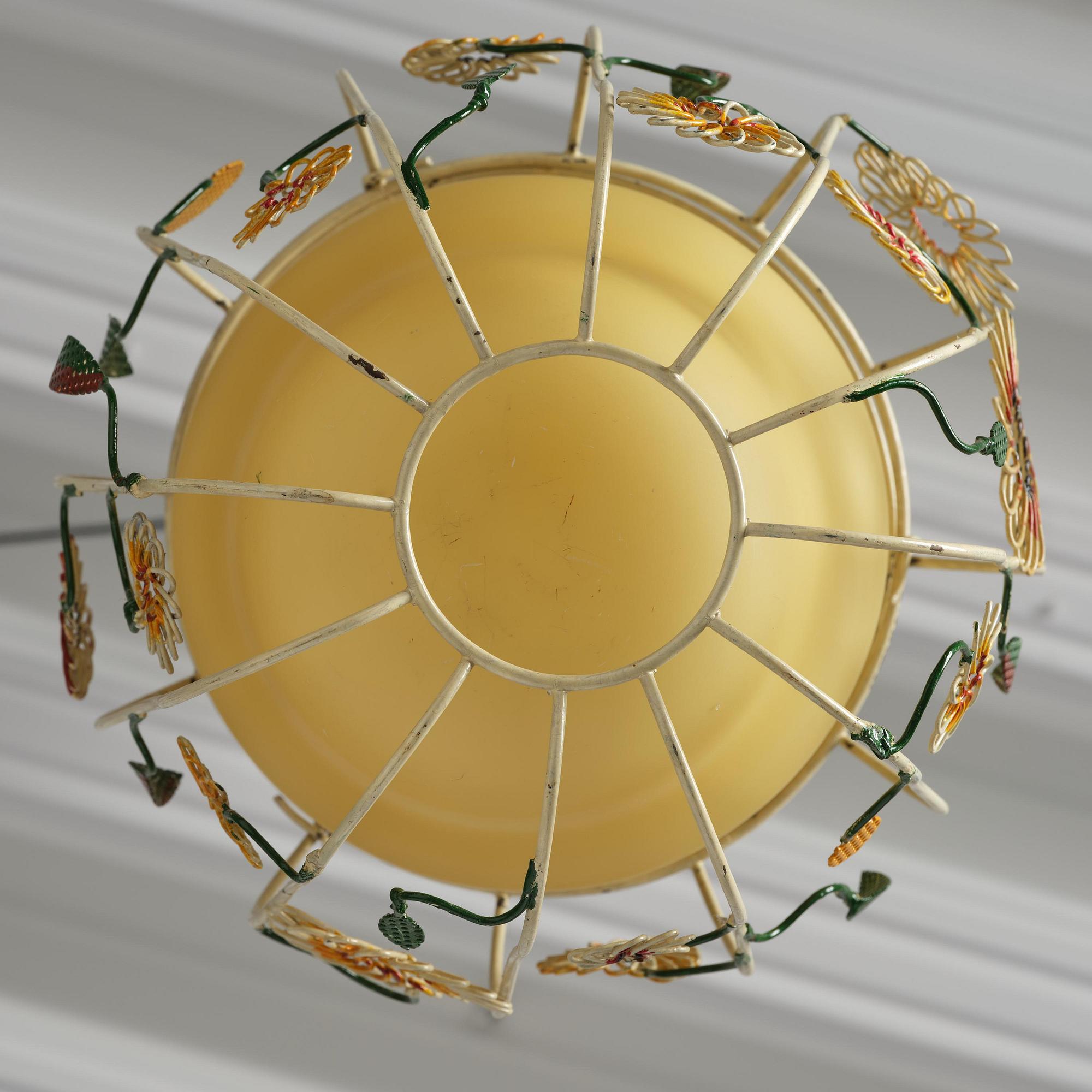 Ulla & Gunnar Eklöf, attributed to, a pair of Swedish Modern ceiling lamps, Corona Belysningskultur, Stockholm, 1940s.