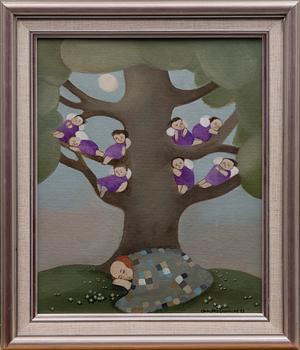 ANNUKKA GRÖNLUND, olja på dukpannå, signerad och daterad -87.