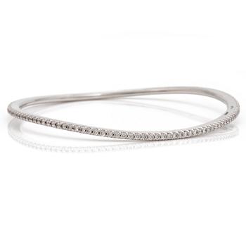 A brilliant cut diamond "Love bracelet" bangle by Ole Lynggard.