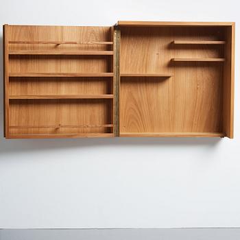 Bruno Mathsson, an elm veneered wall hung bar cabinet, Karl Mathsson, Sweden 1938.