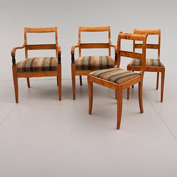 KARMSTOLAR OCH STOLAR, 4 del, Karl Johansstil, 1800-/1900-tal.