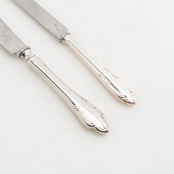 Cutlery service parts, 127 + 31 pieces, model Haga, GAB and C. G. Hallberg, Stockholm, 1950s/1960s.