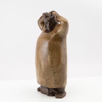 Åke Holm, sculpture, "Moses with the Bronze Serpent", Höganäs signed stoneware.