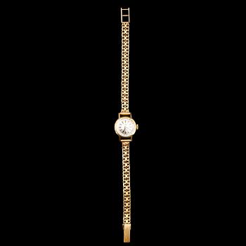 DAMARMBANDSUR, 18 k guld, Tissot Saphir. Vikt ca 22 g.