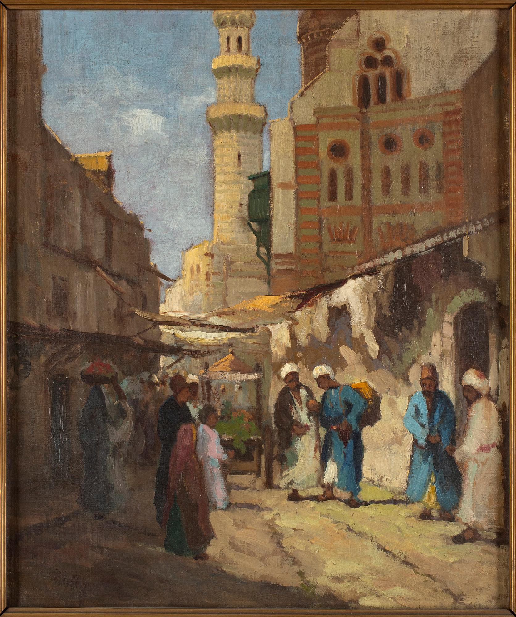 An unidentified 20th century, oil on canvas, indistinctly signed.