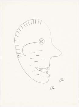 Roger Risberg, indian ink drawing, signed. Executed in 2008.