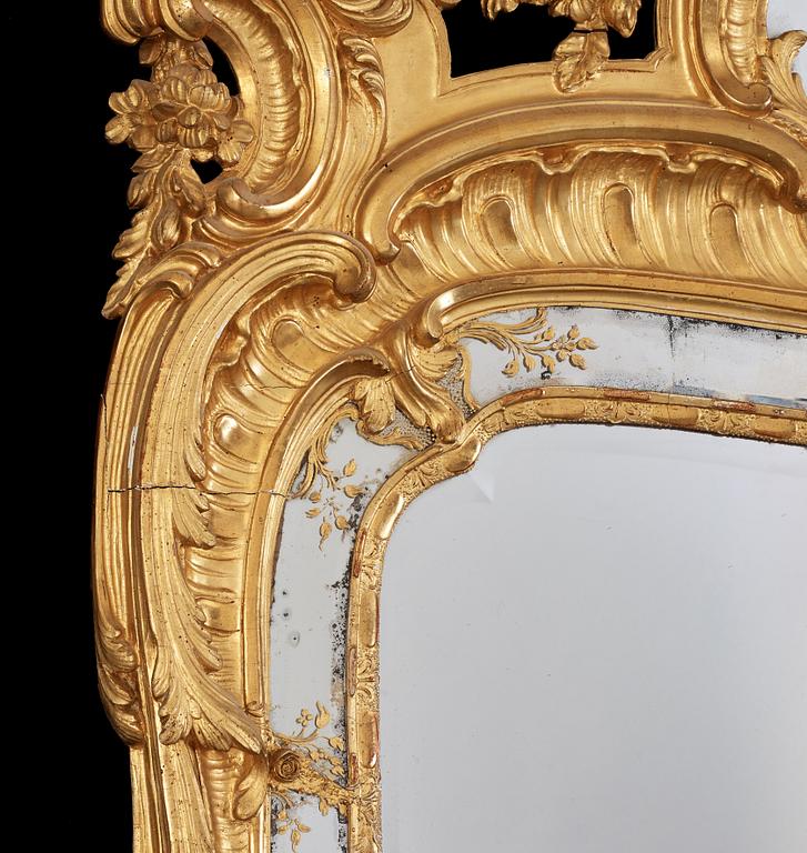 A Swedish Rococo 18th century mirror.