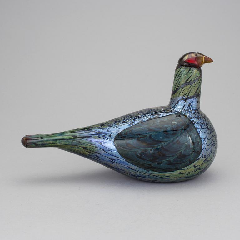 OIVA TOIKKA, skulptur, glas, "Metso", Nuutajärvi Notsjö Pro Arte, Iittala, signerad.