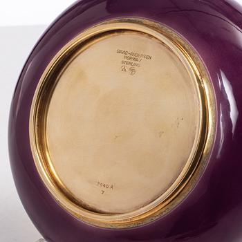 David Andersen, ask med lock, emalj och förgyllt silver, Norge, 1900-talets mitt.