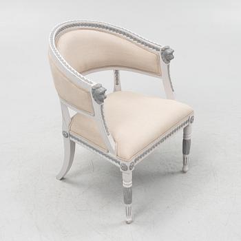 A late Gustavian style armchair, contemporary.