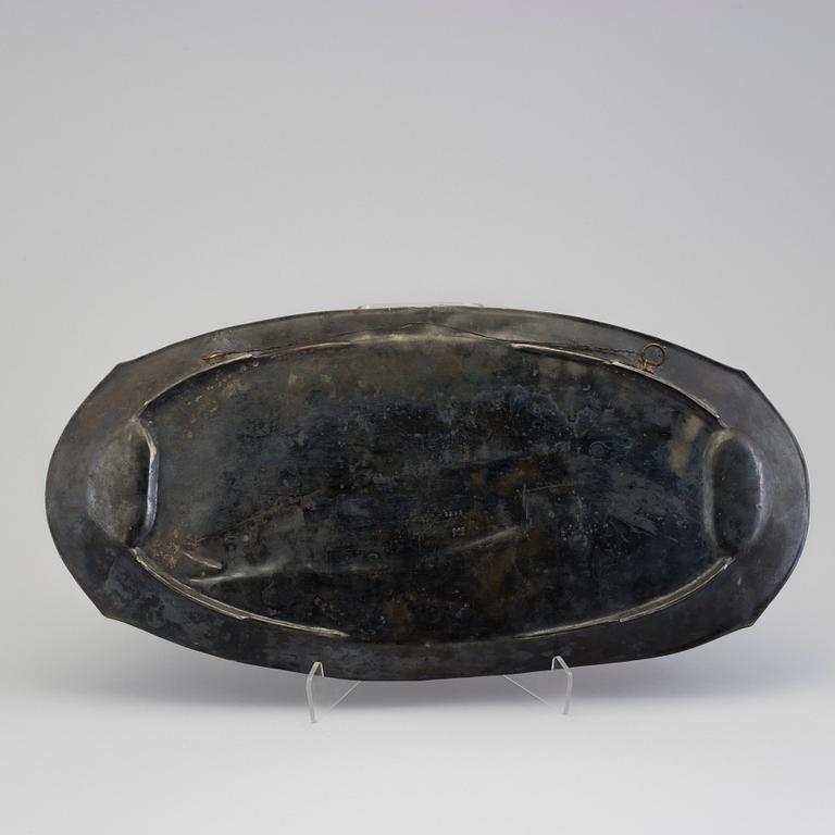 A fisch platter by Bitter & Gobbers Imperial Zinn, early 20th century.