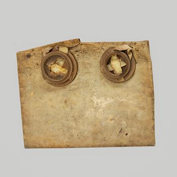 DOKUMENT, pergament, daterat 1782.