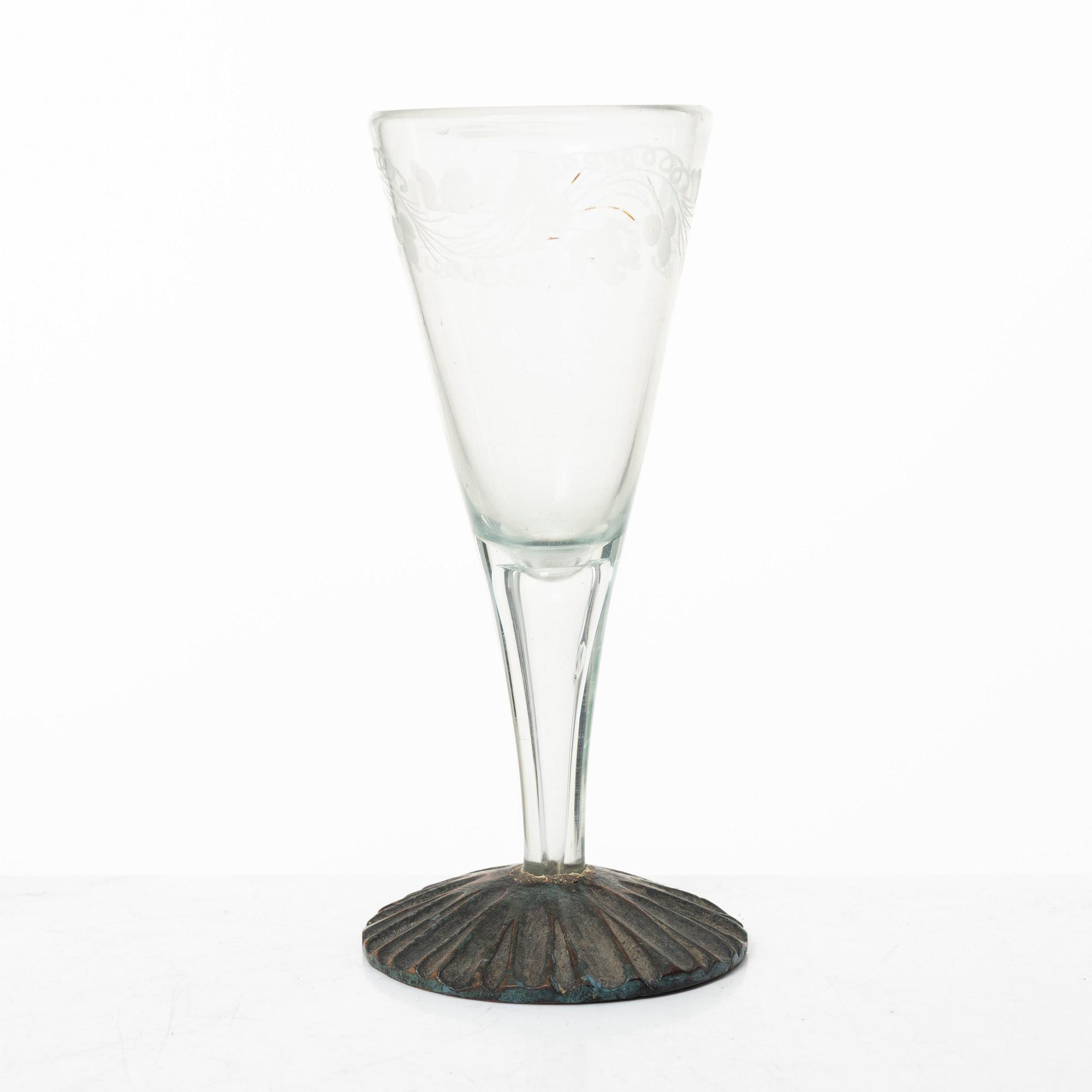 Glas, fyra stycken, Sverige, 1700-tal/tidigt 1800-tal.