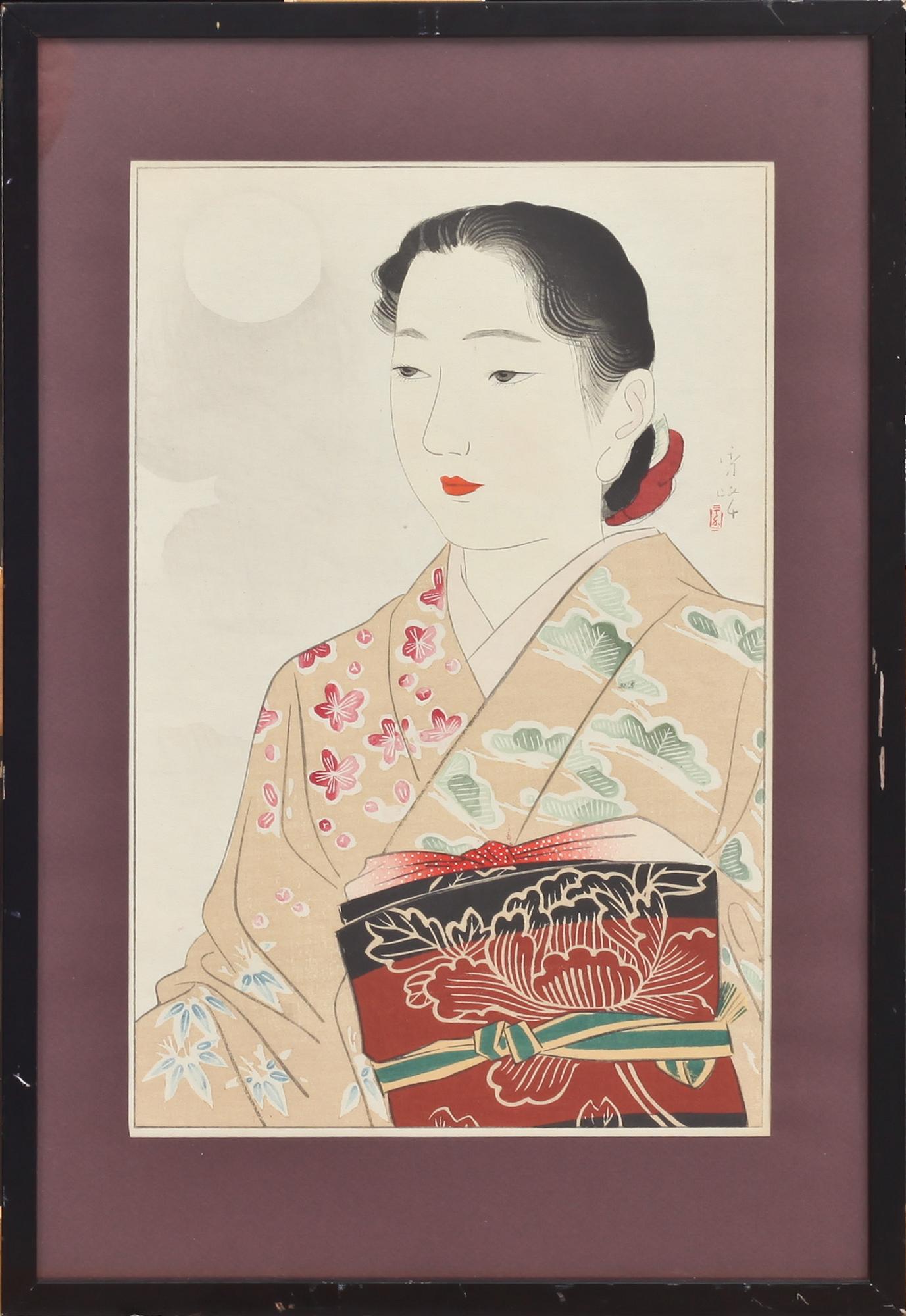 TRÄSNITT, Japan, Yamakawa Shuho, signerad, 1936.