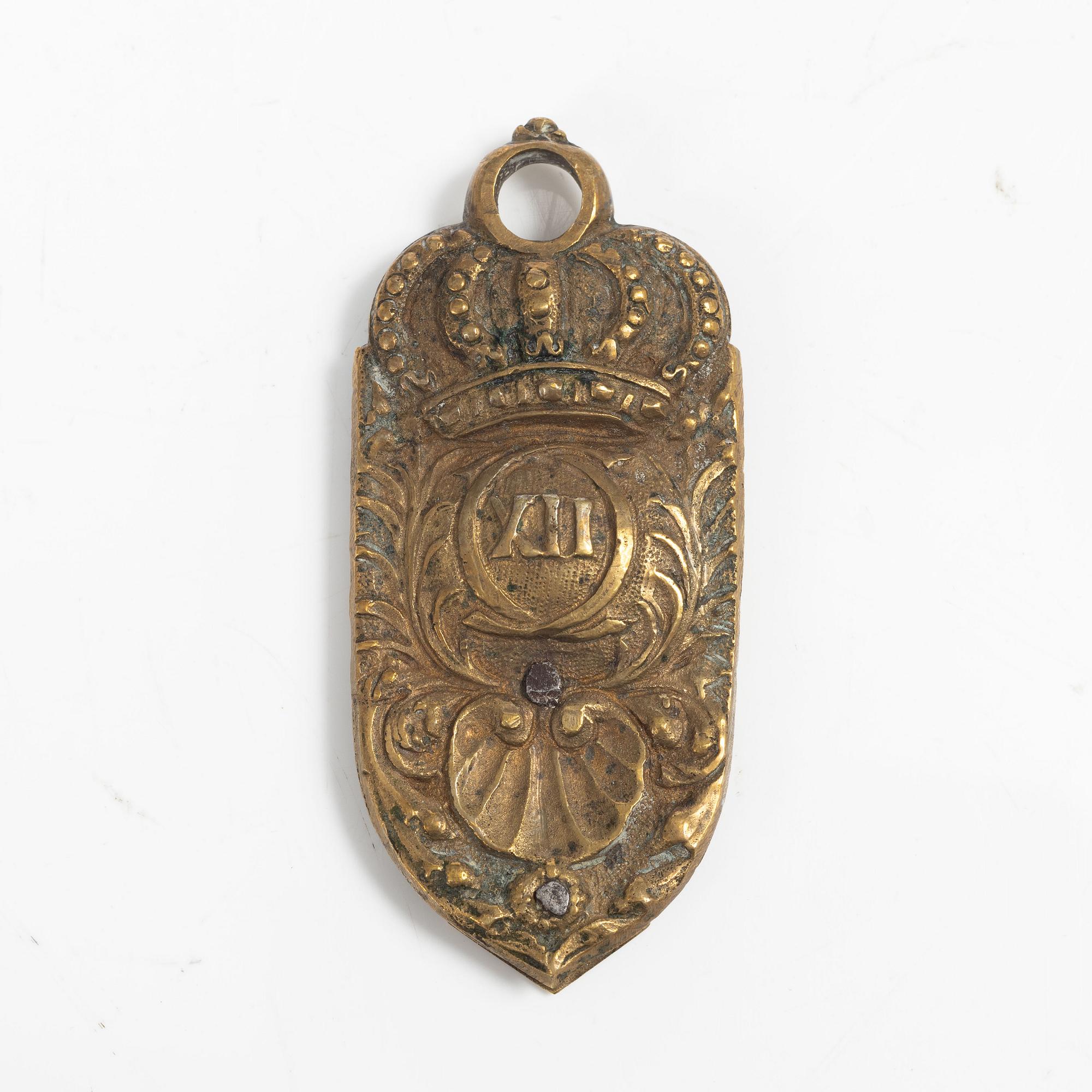 A pair of Baroque gilt brass mounts by C. C. Hartwig (caster active in Stockholm 1702-20).