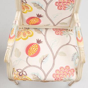 A pair of Gustavian chairs from western Sweden, late 18th century.