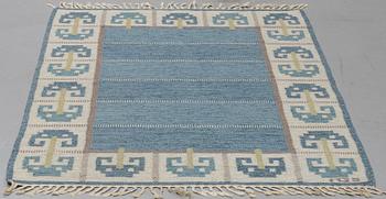 Anna-Greta Sjöqvist, a carpet, flat weave, ca 200-201 x 135,5-138 cm, signerad AGS.