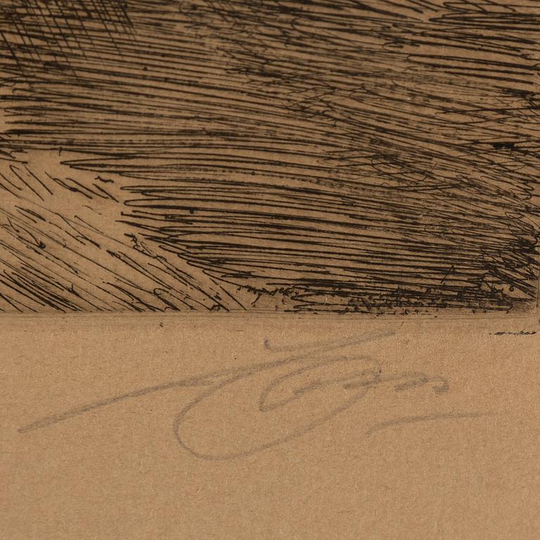 ANDERS ZORN, etching, state III of III, 1917, signed in pencil.