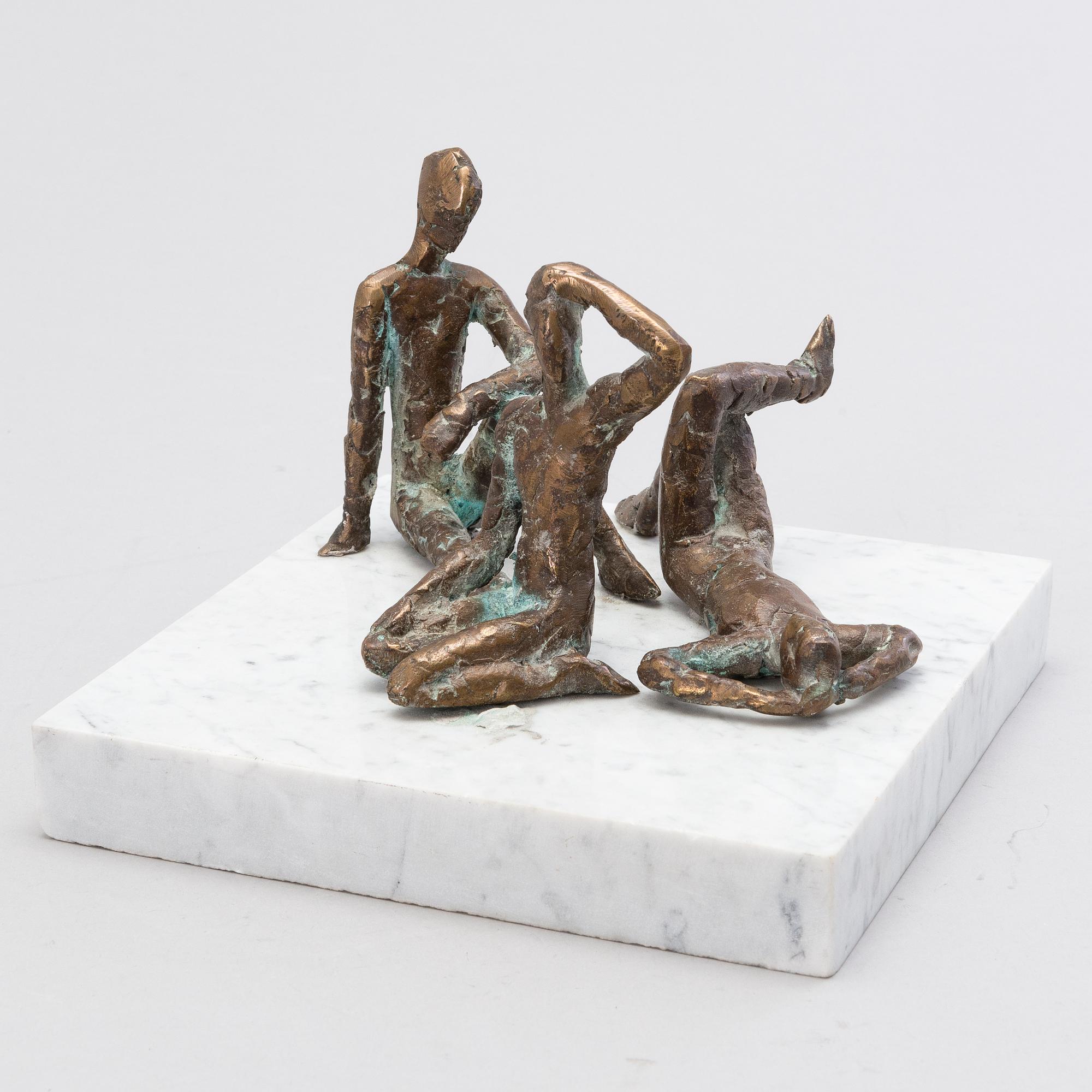 VEIKKO MYLLER, bronze and marble, signed and dated -88.