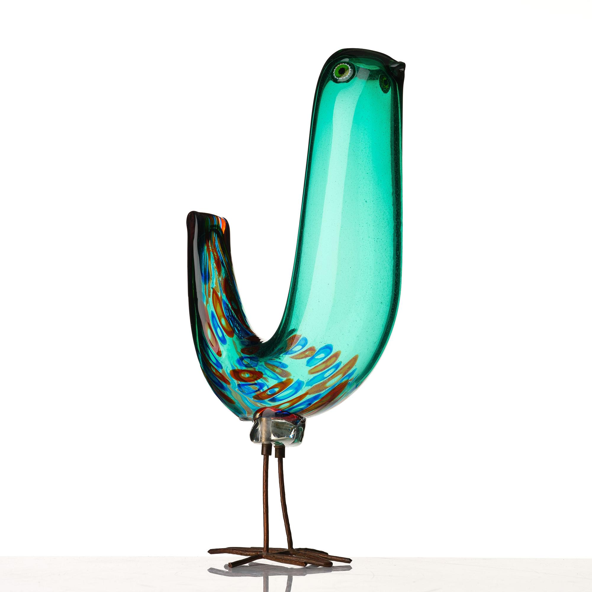 Alessandro Pianon, a "Pulcino" glass sculpture of a bird, Vistosi, Murano, Italy 1960's.