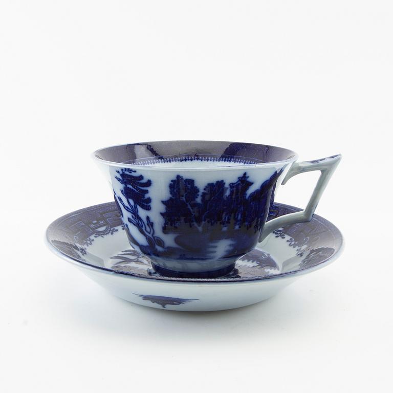 Tea cups 7 + 1 pcs "Willow" Gustavsberg first half of the 20th century stoneware.