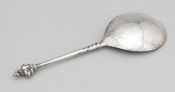 SUPSKED, silver, sannolikt David Richter dä, Stockholm 1630-1677. Vikt ca 45 g.