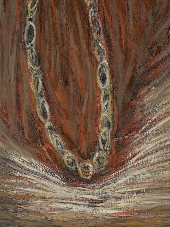 Mette Petri, olja på duk, signerad och daterad NYC/LA 1991-92 a tergo.