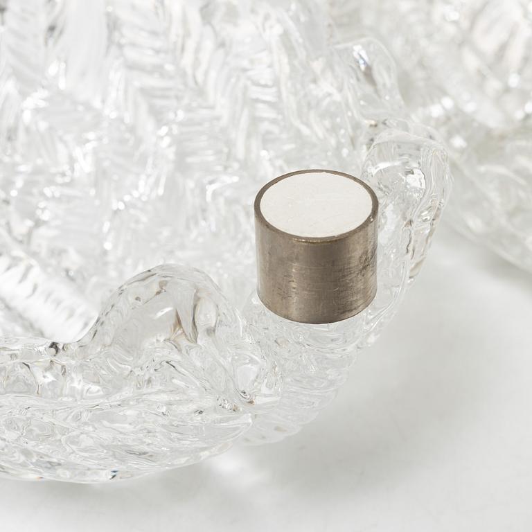 Fritz Kurz, vägglampor, ett par, modell "KD 924", Orrefors, 1950-60-tal.