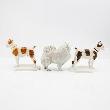 Figurines 3 pcs Hutschenreuther and Rosenthal Germany mid-20th century porcelain.