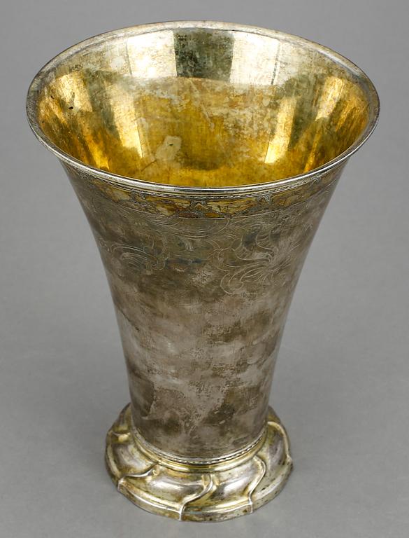 BÄGARE, silver, Lorens Stabeus, Stockholm, 1769. Vikt ca 568g.