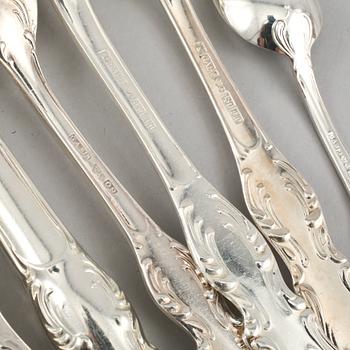 BESTICKSERVIS, 75 delar, silver, "Prins Albert", 1900-talets andra hälft. Vikt 3086 g.