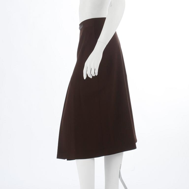 CÉLINE, a brown wool skirt. Size 40.