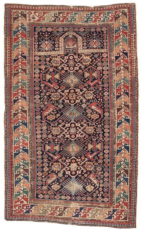 An antique Kuba prayer rug East Caucasus, c. 192 x 119 cm.