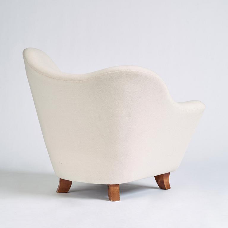 Carl Cederholm, a Swedish Modern asymmetrical armchair, Stil & Form Stockholm 1940s.