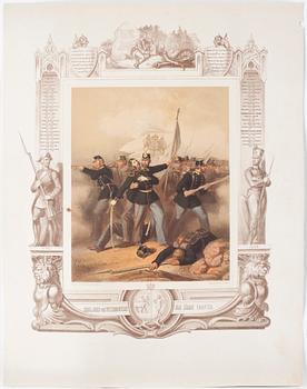 10st, färglitografier, utförda av Nordmann, 1864, utgivna av A.J. Salmson, Stockholm.