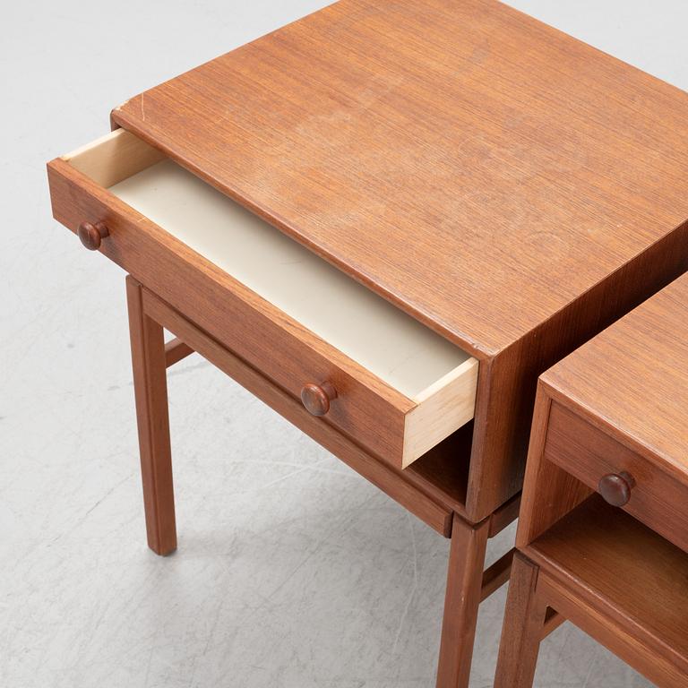 Sven Engström & Gunnar Myrstrand, a pair of 'Casino' teak bedside tables, Tingströms, Bra Bohag, 1960's.