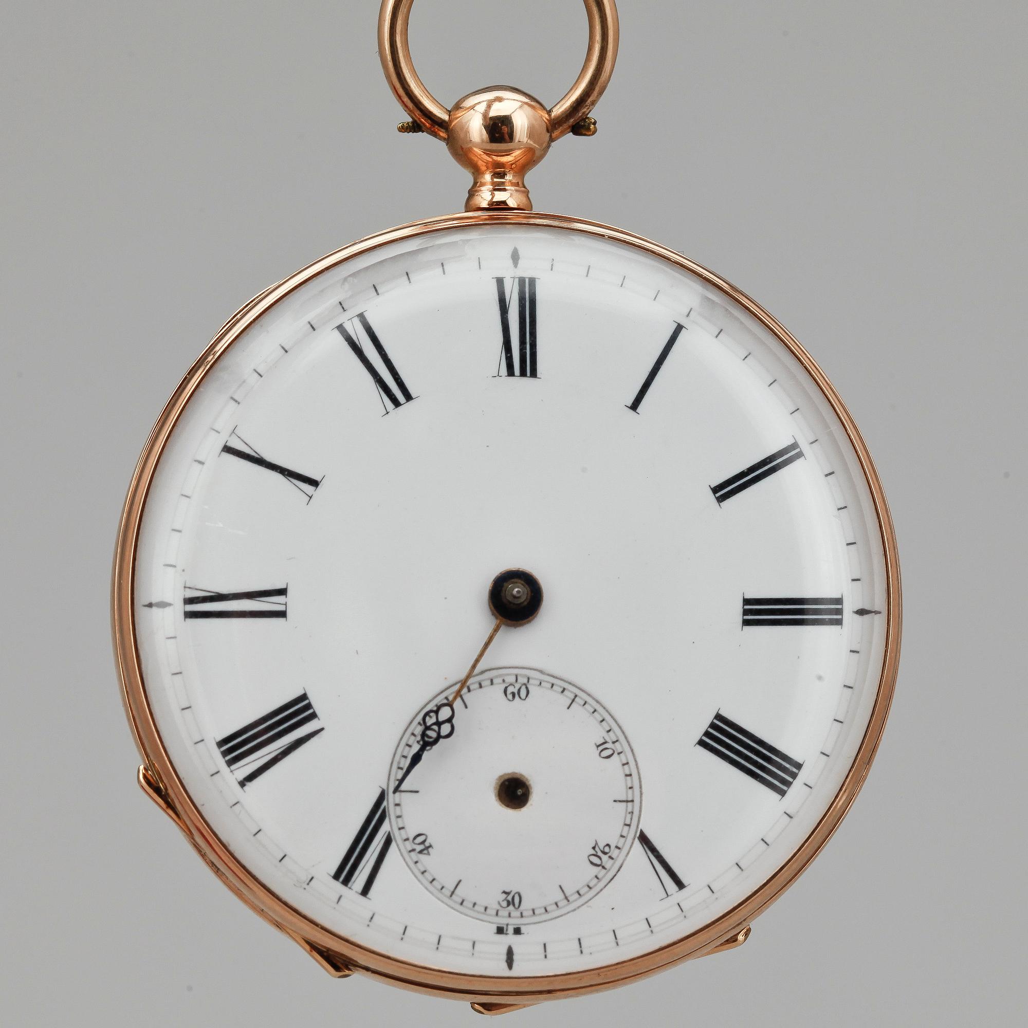 DAMFICKUR, guld 14K, sent 1800-tal. Tot ca 50 gram.