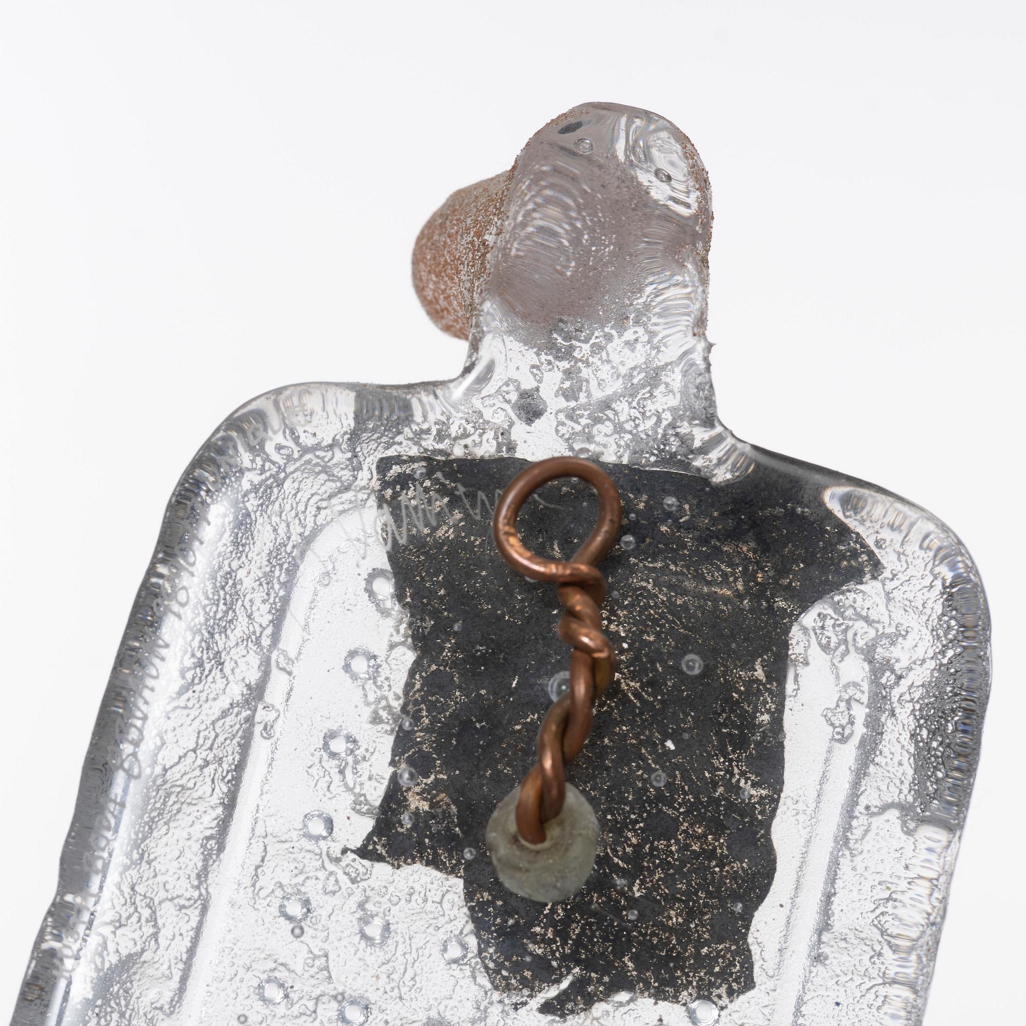 Bertil Vallien, unik väggskulptur, sandgjutet glas, "Idol".