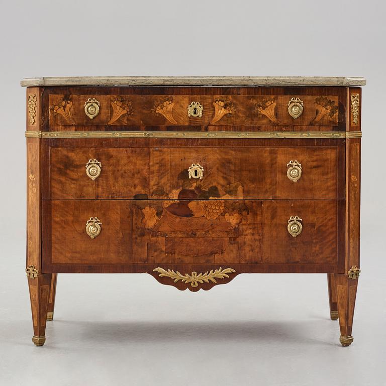 A Gustavian late 18th century commode by C. Lindborg.