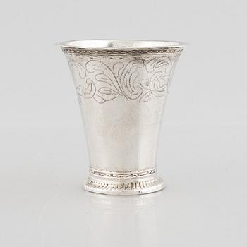 Daniel Lundström, silver, bägare, Stockholm 1770. Rokoko.