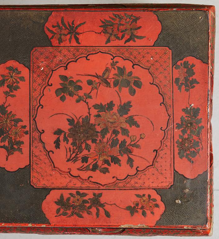 A Chinese lacquered table, Qing dynasty (1664-1912).