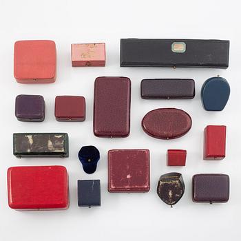 Eighteen cases for jewellery.